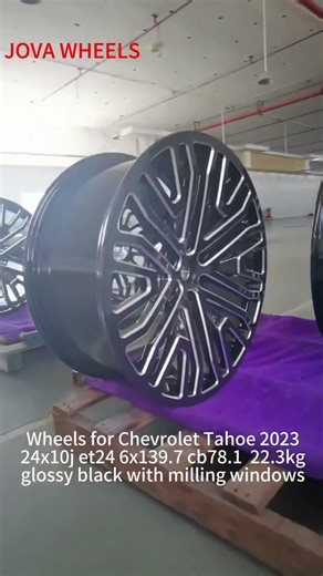 Manufacturing wheels for Chevrolet Tahoe 2023, 24x10j black forged wheels with milling windows