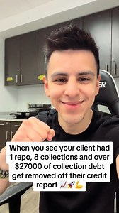 10K views · 67 reactions | When your client gets a repo, 8 collections, and over $27000 of debt wiped off their credit!! Big win! https://msicredit.clickfunnels.com/facebook-fix-my-credit #newhouse #financialfreedom #creditrepair #credittips #repo #collections #viralvideos #viral #fypシ゚viral #credithacks | MSI Credit Solutions | Facebook