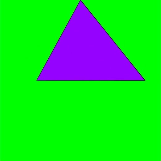 free video of a purple 2D triangle on a 3D canvas rotating at the Y Access