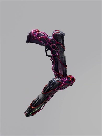 Making of Sci-Fi Bio-Glow Weapons in Blender (GeoNodes & Procedural Shaders)