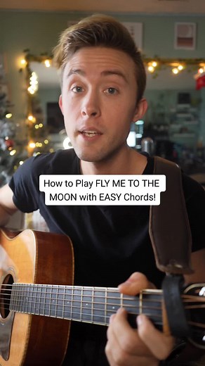 How to play Fly Me to the Moon by Frank Sinatra with easy chords! #fyp #chords #guitarlesson #songlesson #guitartok #flymetothemoon #franksinatra