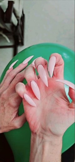 Sharp nails scratching green balloon!!! #asmr