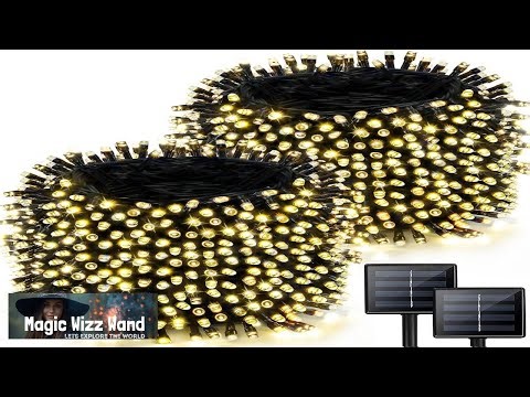2 Pack 480 LED Solar String Lights for Outside 170 FT Super