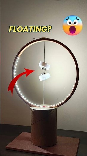 Magnetic Levitating Lamp 😱 DIY Bed Light That Floats! #diy #shorts #trending #creative #innovation