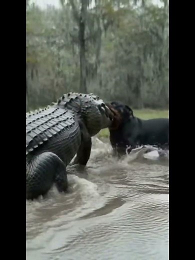 Strong Rottweiler Attacks Alligator! 🐊 Hero Dog Saves Puppy In Vicious Swamp Fight!