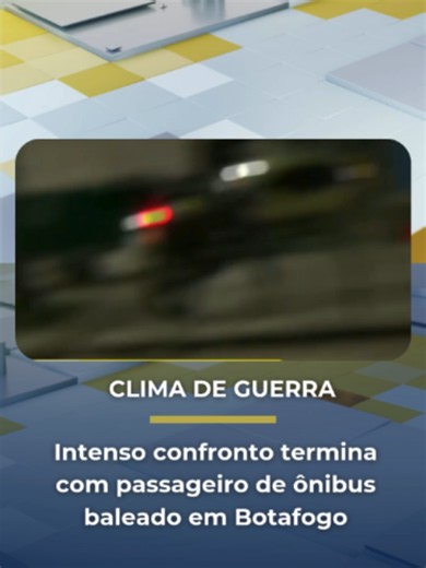 INTENSO TIROTEIO | Um homem foi vítima de bala perdida dentro de um ônibus durante o intenso tiroteio que ocorreu, na manhã desta terça-feira (23), em Botafogo, na Zona Sul do Rio. Moradores da região relataram que vários disparos foram ouvidos desde a madrugada por conta de uma operação da Polícia Civil na favela Santa Marta. O passageiro baleado estava no coletivo da linha 410 (Saens Pena x Gávea). Em nota, o Rio ônibus afirmou que repudia a rotina de extrema violência e insegurança que o seto