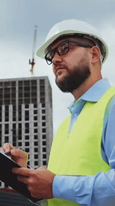 Vertical Screen Building Inspector Wearing Helmet Stock Footage Video (100% Royalty-free) 3659434283 | Shutterstock