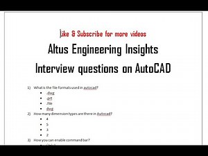 Autocad Interview Questions- Set 1