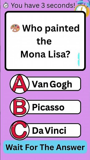 Who Painted the Mona Lisa? General Knowledge Trivia Quiz Question