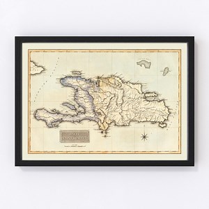 Haiti Map 1823 - Old Map of Haiti Dominican Republic Art Vintage Print Framed Wall Art Canvas Portrait History Genealogy Travel Ancestry - Etsy