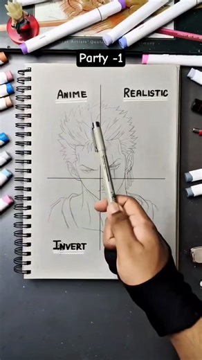 4 Styles, 1 Zoro! 🔥 Anime vs Realistic vs Invert vs Glow | #shorts #art