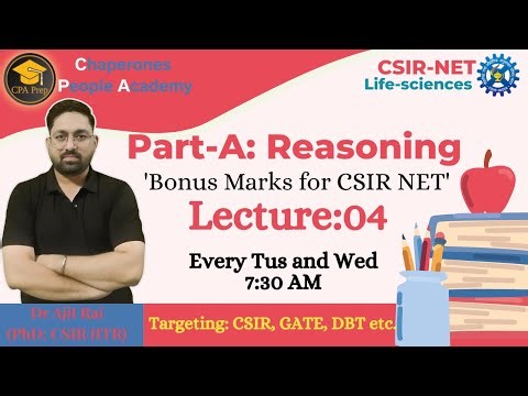 CSIR NET Paper 1 Le-04 (Part-A Reasoning) | Strategy & Tricks | CSIR NET| By Dr. Ajit Rai