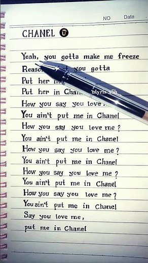 Tyla - Chanel Lyrics | Trending Songs 2026 #handwriting #tyla #trendingsong #viral #ulyrics