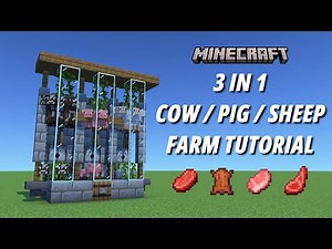 Minecraft 3 In 1 Animals Farm Tutorial [Simple Farm] [Java/Bedrock Edition] [1440p HD]