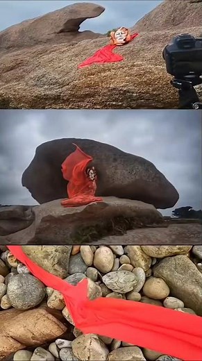 🔥 Red in Motion — Handmade Mask & Costume | Performance Art | Ritual Dance in Nature