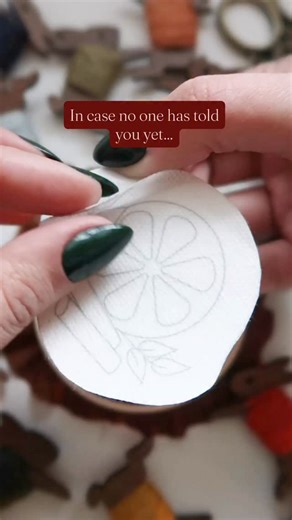 Embroidery by Emily June on Instagram: "The Eco Vita floss by @dmc_embroidery has the coziest, dreamiest wool texture and gives a yarn-like effect, but can be stitched with a standard needle. Not sponsored, just obsessed! It was perfect for this wintery embroidered ornament. 🍊Orange Cinnamon Tutorial🍊 1. Select the Orange design from the Merry Magic 2.0 pack. I stitched on brown fabric and it suited these colors perfectly! All DMC! 2. Fill the inside of the orange with the Satin Stitch using E