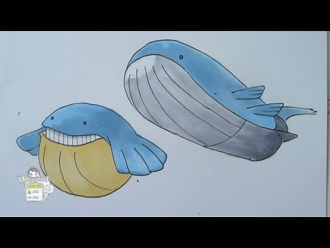 How to draw Pokemon: No. 320 Wailmer, No. 321 Wailord