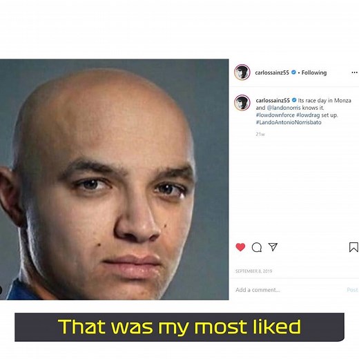 147K views · 4.9K reactions | Carlos Sainz and Lando Norris favourite meme? Introducing 'Baldo Norris' 藍 | F1 | Facebook