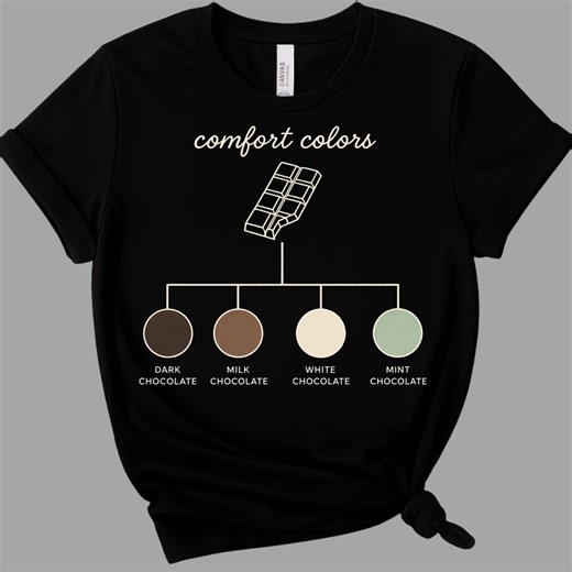 Comfort Colors Chocolate Color Chart Shirt - Minimal Sweet Tooth Graphic Tee - Dark Milk White Mint Chocolate Aesthetic - Food Lover Gift - Etsy