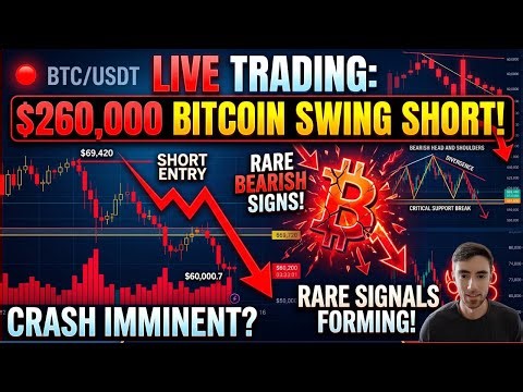 LIVE TRADING: $260,000 Bitcoin Swing Short, RARE Bearish Signs Forming!