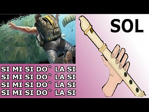 Free fire, flauta dulce fácil, tutorial con animación, notas, easy flute recorder