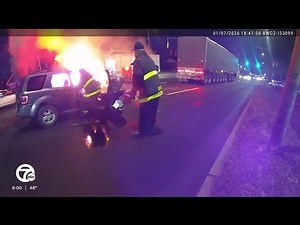 Detroit firefighter pulls woman from burning SUV, family calls him a hero