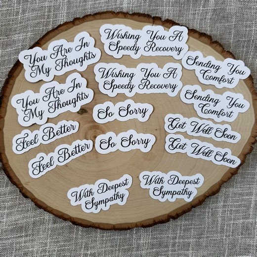 Precut Sympathy & Get Well Card Sentiments, Scrapbook Greetings