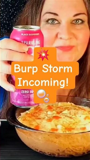 Burpiest Short Ever! ASMR Alfredo, Spice, Fizz & Burps! #burpqueen #alfredo #eatingsounds #asmr