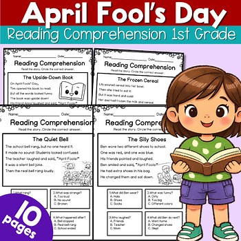 April Fool's Reading Comprehension Multiple Choice | 1st Grade Worksheets
