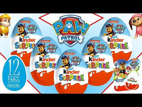 12 Paw Patrol Kinder Joy Surprise Eggs Unboxing | ASMR Opening Toys