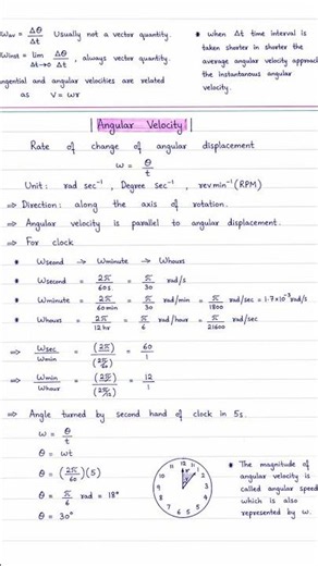 Angular Velocity | MDCAT Physics Notes | Rotation & Circular Motion