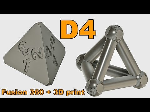 4 sided dice - D4 (Tetrahedron) - Design and 3D printing