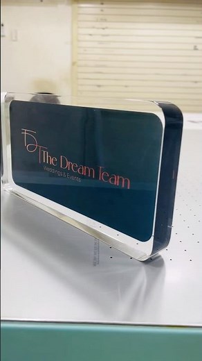 Custom acrylic desk name plates for office | Personalized solid glass block for boss and colleague