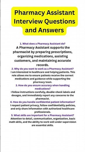 Pharmacy Assistant Interview Questions and Answers | Get Hired Fast!
