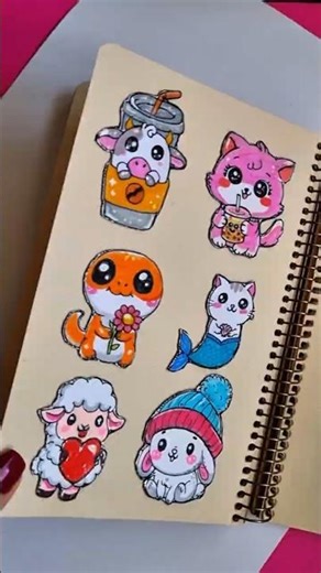 My Handmade Sticker Journal ✨ | So Satisfying Flip Through #stickermaking #stickerart #shortvideo