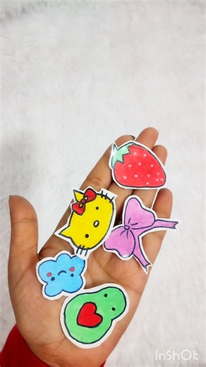 Cute Homemade Stickers ☺️😁#diy #diysticker #papercrafts #viral #trending #stickers #cute