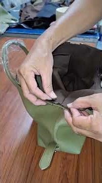 Steps for attaching the lining to a leather bag
