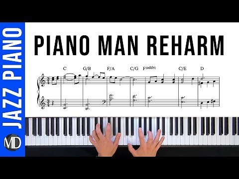 How To Play "Piano Man" (Billy Joel) with a few Twists Jazz Piano Tutorial & Sheet Music