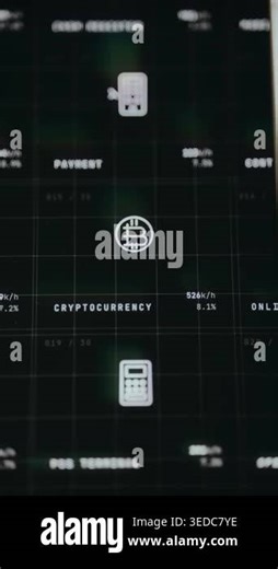Digital interface showing Bitcoin symbol chosen by the user Stock Video Footage - Alamy