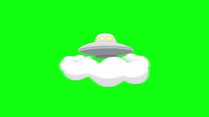 UFO 2D Animation on green screen.