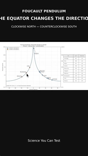 Why Foucault Pendulums Reverse at the Equator #Shorts