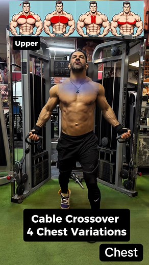 🔥 Switch up your chest routine with these 4 cable variations for maximum chest activation! 💪 Whether you're targeting the upper, lower, or mid-chest, these moves will take your gains to the next level. 💥The Cable Crossover is a highly effective exercise that primarily targets the chest muscles (pectoralis major).This exercise provides a great way to isolate and shape the chest by offering continuous tension throughout the movement, which can be difficult to achieve with free weights alone.#ch