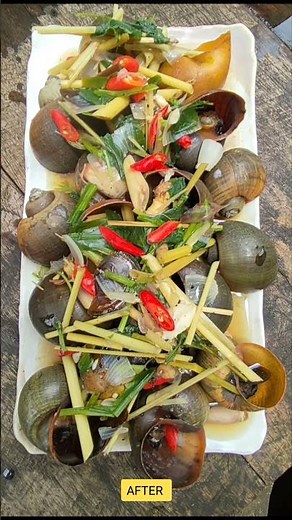 Golden Apple Snail Recipe : BEFORE and AFTER
