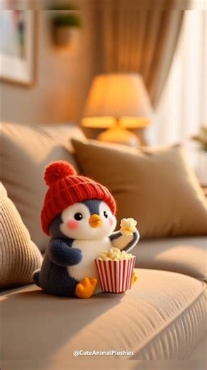 Baby Penguin Discovers Popcorn and LOSES HIS MIND!🍿赤ちゃんペンギンがポップコーン食べて完全におかしくなった瞬間www！#shorts #viral