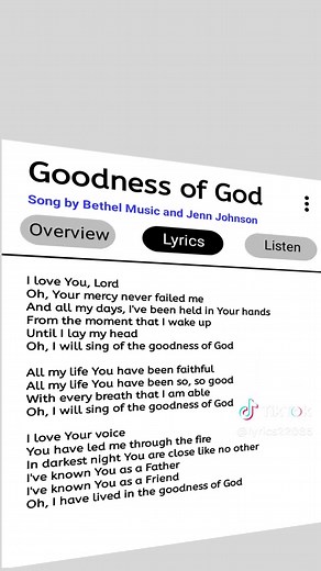 The Goodness of God – Bethel Music Lyrics