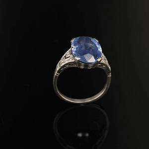 French 1920s Art Deco Ceylon Sapphire Diamonds Platinum Ring - Etsy