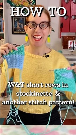 Knitting wrap & turn short rows 🧶 Full tutorial on channel! #knittingtutorial