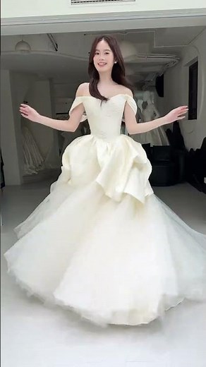 Haining's Must-See French Satin Wedding Dress: Outdoor Gauze Tube Top & A-Line Skirt
