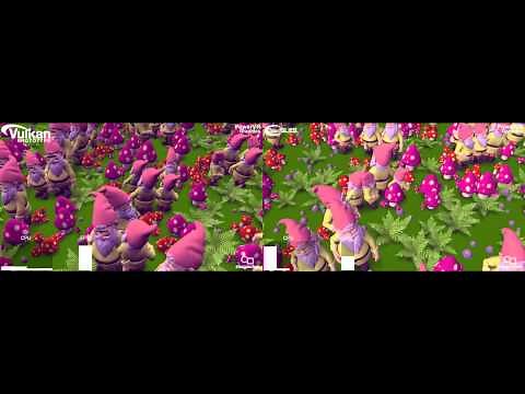 PowerVR Rogue GPUs running Gnome Horde demo (Vulkan prototype)