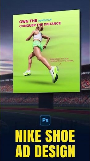 Nike Shoe Ad Design in Photoshop #shorts #photoshop #graphicdesign #addesign #advertisingdesign